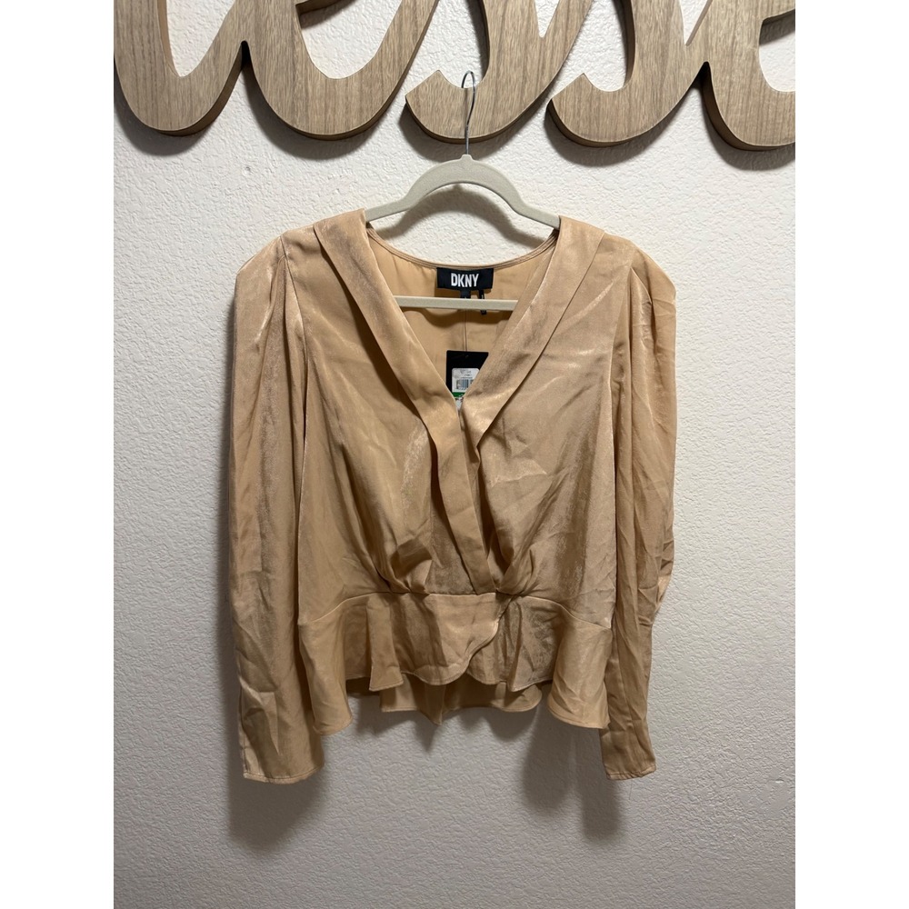 DKNY Tan Blouse Size L
